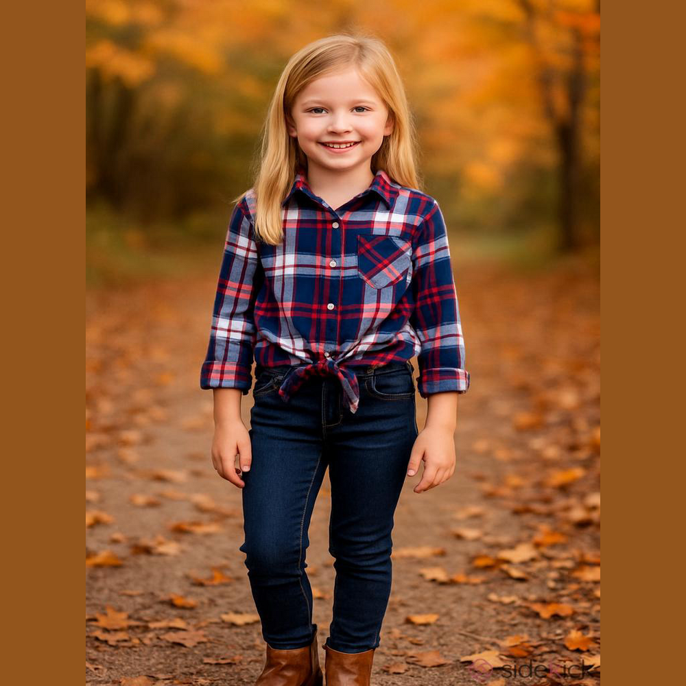 Justice girls button down long sleeve blouse size 8